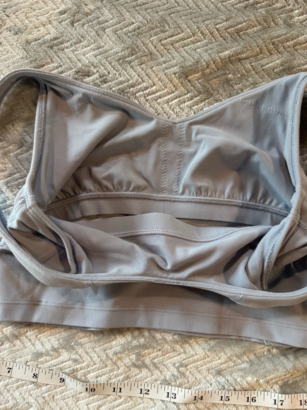 Lululemon Sports Bra Crop Tank Grey Sage/Light Blue Size 4 - Picture 6 of 6